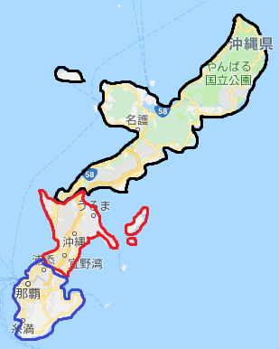 沖縄本島区分け
