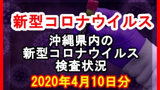 【2020年4月10日分】沖縄県内で実施されている新型コロナウイルスの検査状況について