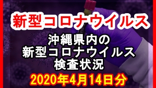 【2020年4月14日分】沖縄県内で実施されている新型コロナウイルスの検査状況について