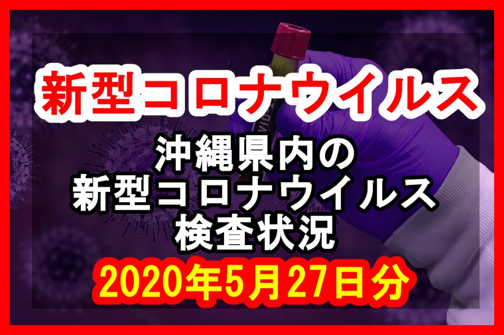 【2020年5月27日分】沖縄県内で実施されている新型コロナウイルスの検査状況について