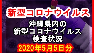 【2020年5月5日分】沖縄県内で実施されている新型コロナウイルスの検査状況について