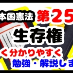 日本国憲法第25条「生存権」について勉強・解説します！【分かりやすく勉強】