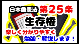 日本国憲法第25条「生存権」について勉強・解説します！【分かりやすく勉強】