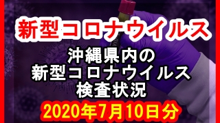 【2020年7月10日分】沖縄県内で実施されている新型コロナウイルスの検査状況について