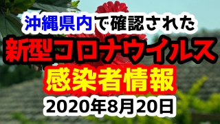 2020年8月20日に発表された沖縄県内で確認された新型コロナウイルス感染者情報一覧