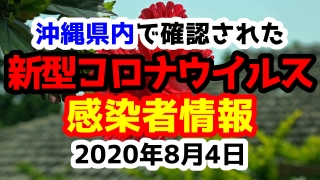 2020年8月4日に発表された沖縄県内で確認された新型コロナウイルス感染者情報一覧