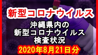 【2020年8月21日分】沖縄県内で実施されている新型コロナウイルスの検査状況について