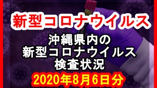 【2020年8月6日分】沖縄県内で実施されている新型コロナウイルスの検査状況について