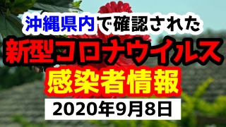 2020年9月8日に発表された沖縄県内で確認された新型コロナウイルス感染者情報一覧
