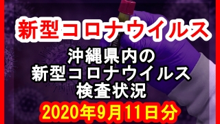 【2020年9月11日分】沖縄県内で実施されている新型コロナウイルスの検査状況について