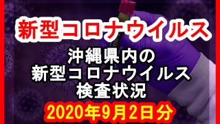【2020年9月2日分】沖縄県内で実施されている新型コロナウイルスの検査状況について