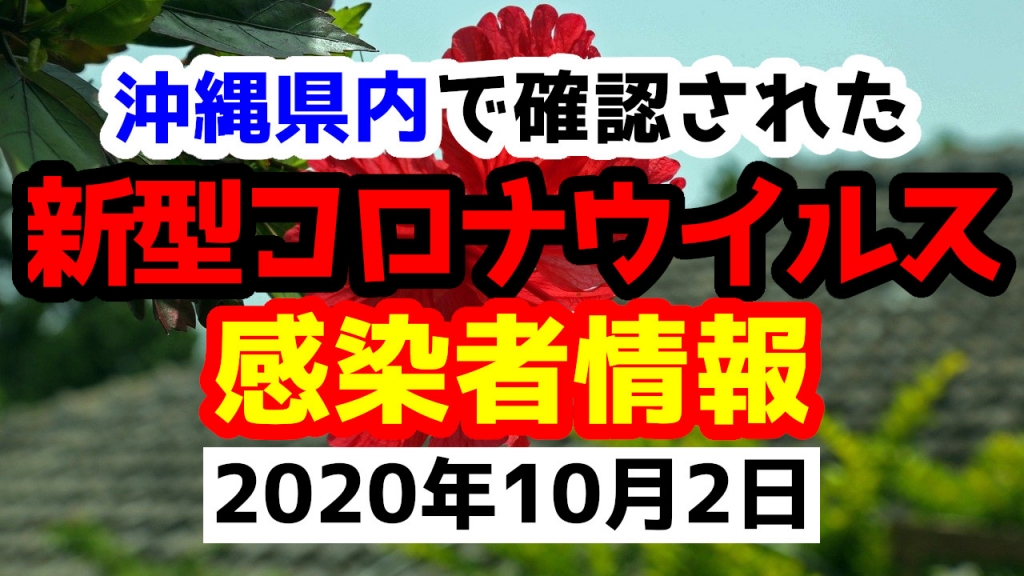 2020年10月2日に発表された沖縄県内で確認された新型コロナウイルス感染者情報一覧
