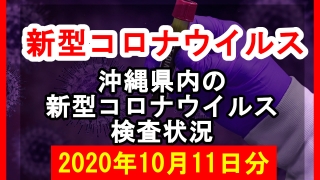 【2020年10月11日分】沖縄県内で実施されている新型コロナウイルスの検査状況について