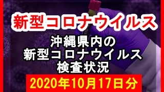 【2020年10月17日分】沖縄県内で実施されている新型コロナウイルスの検査状況について
