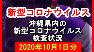【2020年10月1日分】沖縄県内で実施されている新型コロナウイルスの検査状況について