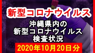 【2020年10月20日分】沖縄県内で実施されている新型コロナウイルスの検査状況について