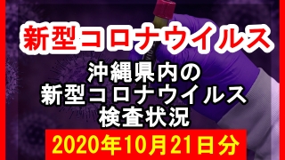 【2020年10月21日分】沖縄県内で実施されている新型コロナウイルスの検査状況について