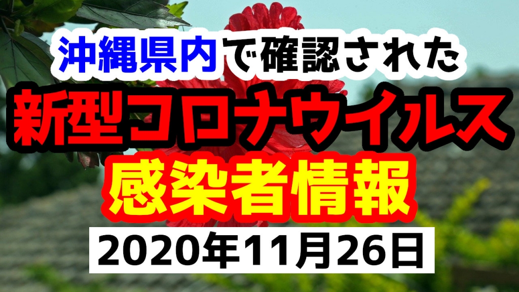 2020年11月26日に発表された沖縄県内で確認された新型コロナウイルス感染者情報一覧