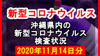 【2020年11月14日分】沖縄県内で実施されている新型コロナウイルスの検査状況について
