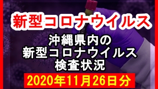 【2020年11月26日分】沖縄県内で実施されている新型コロナウイルスの検査状況について