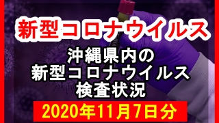 【2020年11月7日分】沖縄県内で実施されている新型コロナウイルスの検査状況について