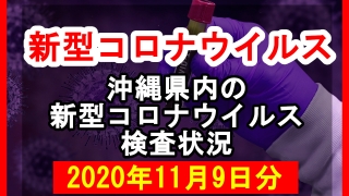 【2020年11月9日分】沖縄県内で実施されている新型コロナウイルスの検査状況について