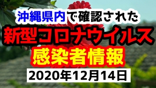 2020年12月14日に発表された沖縄県内で確認された新型コロナウイルス感染者情報一覧