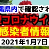 2021年1月7日に発表された沖縄県内で確認された新型コロナウイルス感染者情報一覧