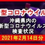 【2021年2月14日分】沖縄県内で実施されている新型コロナウイルスの検査状況について