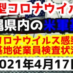【2021年4月17日】沖縄県内の米軍基地内における新型コロナウイルス感染状況と基地従業員検査状況