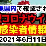 2021年6月11日に発表された沖縄県内で確認された新型コロナウイルス感染者情報一覧
