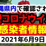 2021年6月9日に発表された沖縄県内で確認された新型コロナウイルス感染者情報一覧