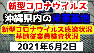 【2021年6月2日】沖縄県内の米軍基地内における新型コロナウイルス感染状況と基地従業員検査状況