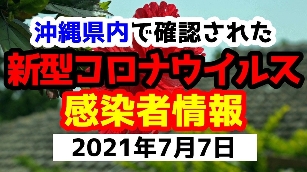 2021年7月7日に発表された沖縄県内で確認された新型コロナウイルス感染者情報一覧
