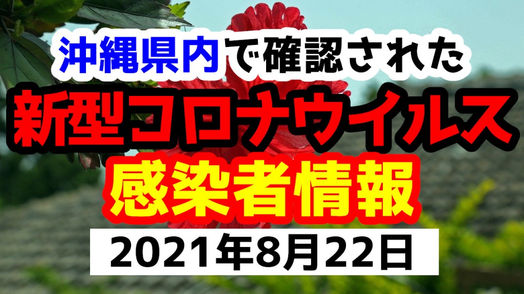 2021年8月22日に発表された沖縄県内で確認された新型コロナウイルス感染者情報一覧