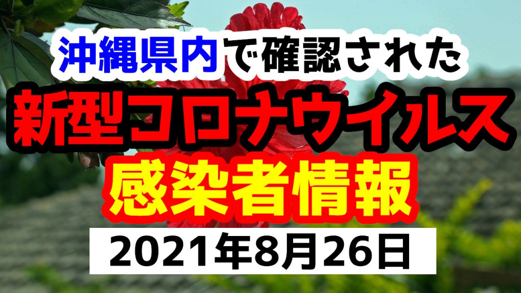 2021年8月26日に発表された沖縄県内で確認された新型コロナウイルス感染者情報一覧