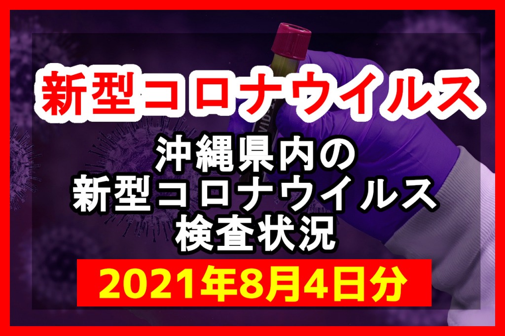 【2021年8月4日分】沖縄県内で実施されている新型コロナウイルスの検査状況について