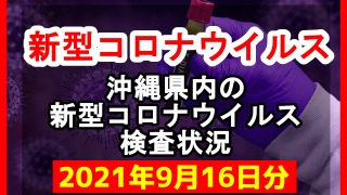 【2021年9月16日分】沖縄県内で実施されている新型コロナウイルスの検査状況について