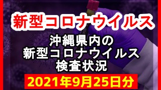 【2021年9月25日分】沖縄県内で実施されている新型コロナウイルスの検査状況について