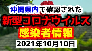 2021年10月10日に発表された沖縄県内で確認された新型コロナウイルス感染者情報一覧