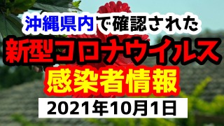 2021年10月1日に発表された沖縄県内で確認された新型コロナウイルス感染者情報一覧