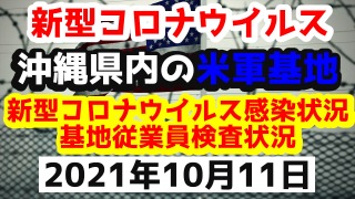 【2021年10月11日】沖縄県内の米軍基地内における新型コロナウイルス感染状況と基地従業員検査状況