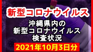 【2021年10月3日分】沖縄県内で実施されている新型コロナウイルスの検査状況について